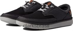 Clarks homens tênis cantal baixo masculino clarks preto combi RJZRN1893 combinação preta