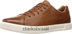 Clarks homens tênis clarks marrom tan couro masculino un costa lace RJZRN1729 couro marrom