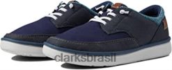 Clarks homens tênis clarks masculino cantal baixo azul marinho RJZRN1434 combinação da marinha