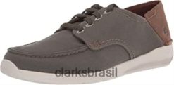 Clarks homens tênis clarks verde-oliva masculino gorwlace RJZRN2264 têxtil verde-oliva