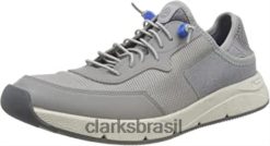 Clarks homens tênis davis low masculino clarks cinza combi RJZRN437 combinação cinza
