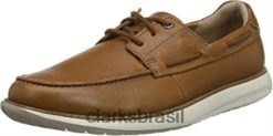 Clarks homens tênis de cano baixo masculino de couro marrom couro marrom un pilot lace clarks RJZRN1620 couro castanho castanho couro castanho