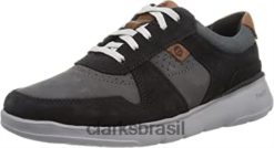 Clarks homens tênis gaskill vibe masculino clarks preto combi RJZRN2277 combinação preta
