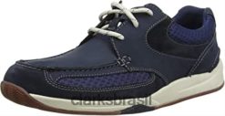 Clarks homens tênis langton lane masculino azul clarks RJZRN1760 azul