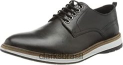 Clarks homens tênis masculino chantry walk clarks preto RJZRN2247 couro preto