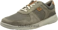 Clarks homens tênis masculino gaskill vibe clarks cinza escuro combi RJZRN2991 combinado cinza escuro