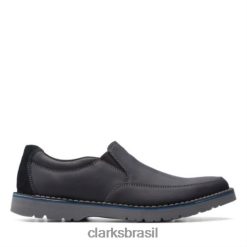 Clarks homens vargo step couro preto clarks RJZRN4390 couro preto
