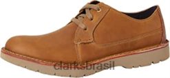 Clarks homens vargo walk masculino oxford clarks couro marrom escuro RJZRN2477 couro marrom escuro