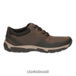 Clarks homens walbeck edge marrom couro clarks RJZRN4446 Couro Marrom