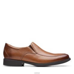 Clarks homens whiddon step clark couro marrom escuro RJZRN3447 couro castanho escuro