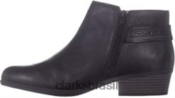 Clarks mulheres addiy kara feminino preto couro amêndoa toe tornozelo moda tan clarks RJZRN532 preto