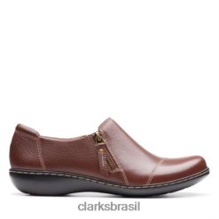 Clarks mulheres ashland palm clarks mahoga ny couro RJZRN3911 couro de mogno