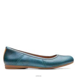 Clarks mulheres azul-petróleo canebay planície clarks RJZRN3284 cerceta