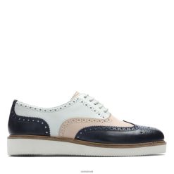 Clarks mulheres baille brogue clarks azul marinho RJZRN3335 marinha