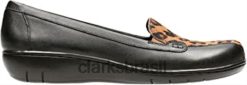 Clarks mulheres bayou q loafer feminino clarks leopard prt comb RJZRN1663 pente leopardo prt