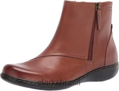 Clarks mulheres bota ashland vista feminina de couro marrom clarks RJZRN1958 couro bronzeado