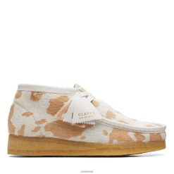 Clarks mulheres bota clarks wallabee marrom com estampa de vaca RJZRN3322 estampa de vaca bronzeada