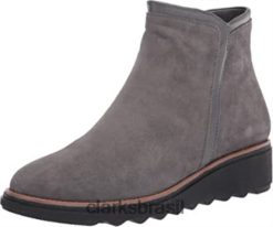 Clarks mulheres bota feminina clarks camurça cinza sharon heights RJZRN2499