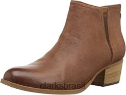 Clarks mulheres bota feminina clarks tan escuro com cano curto e pérola rami RJZRN2488 Bronzeado escuro