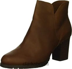 Clarks mulheres bota feminina clarks verona trish de couro marrom escuro RJZRN2216 couro castanho escuro