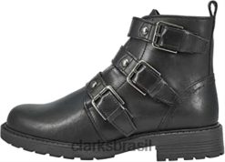 Clarks mulheres bota feminina de couro preto orinoco2 para motocicleta clarks RJZRN324 couro preto