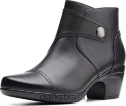 Clarks mulheres bota feminina emily calle couro preto clarks RJZRN1854 couro preto