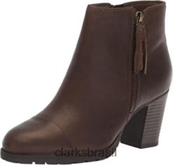 Clarks mulheres bota feminina verona pêssego fashion clarks couro oliva RJZRN1773