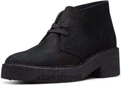 Clarks mulheres botas casuais femininas arisa desert clarks camurça preta RJZRN271 Camurça preta