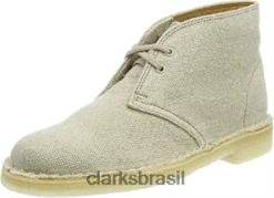 Clarks mulheres botas de deserto femininas clarks bege lona natural RJZRN2495 tela natural bege