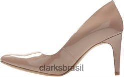 Clarks mulheres botins femininos laina rae bege nude patente clarks RJZRN2710 patente nude bege