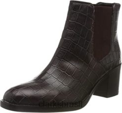 Clarks mulheres Botins femininos marrons Borgonha Borgonha Clarks Mascarpone Bay RJZRN2867 marrom bordô bordô