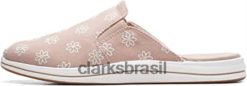 Clarks mulheres brisa feminina shore mule taupe combi canvas clarks RJZRN2030 tela combinada cinza