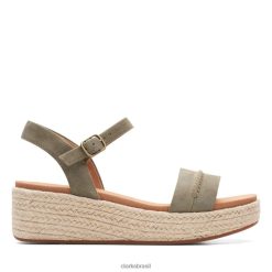 Clarks mulheres camurça verde-oliva RJZRN5216 camurça verde-oliva