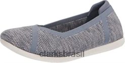 Clarks mulheres carly wish ballet flat clarks feminino azul cinza RJZRN2503 azul acinzentado