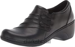 Clarks mulheres channing haley mocassim feminino couro preto clarks RJZRN1270 couro preto