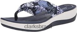 Clarks mulheres chinelo arla glison feminino azul floral têxtil clarks RJZRN1448 têxtil floral azul