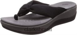 Clarks mulheres chinelo arla glison feminino clarks preto têxtil RJZRN301 têxtil preto
