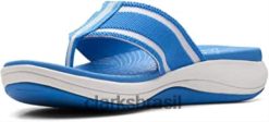 Clarks mulheres chinelo mira palm feminino clarks azul combi têxtil RJZRN245 têxtil combi azul