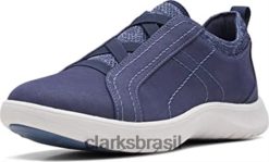 Clarks mulheres Clarks Adella Trace Feminino Oxford Flat Dark Navy Têxtil RJZRN2650 têxtil marinho escuro