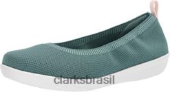 Clarks mulheres clarks azul cinza feminino ayla paige ballet flat RJZRN1145 azul acinzentado
