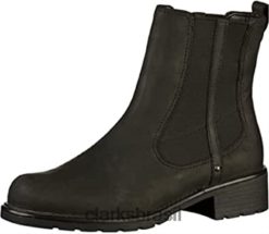 Clarks mulheres Clarks botas femininas de cano curto Orinoco Club pretas RJZRN234 couro preto