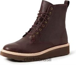 Clarks mulheres Clarks botas femininas trace pine slouch marrom couro borgonha couro borgonha RJZRN1186 couro marrom bordô couro bordô