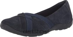 Clarks mulheres clarks camurça azul marinho haley jay mocassim feminino RJZRN1664 camurça azul marinho