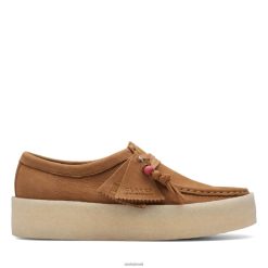Clarks mulheres clarks copo wallabee bronzeado nobuck RJZRN3172 nobuck bronzeado