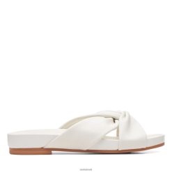 Clarks mulheres clarks couro branco puro torção RJZRN3241 couro branco