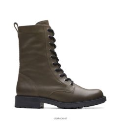 Clarks mulheres Clarks couro oliva escuro orinoco 2 estilo couro oliva escuro RJZRN5257 couro verde-oliva escuro