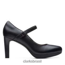 Clarks mulheres clarks couro preto ambyr brilho RJZRN3968 couro preto