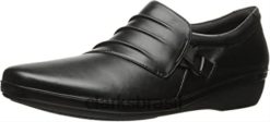 Clarks mulheres clarks couro preto feminino everlay iris flat RJZRN2795 couro preto