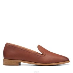 Clarks mulheres clarks couro tan puro hall RJZRN3110 couro bronzeado