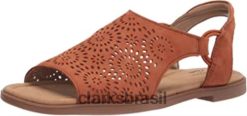 Clarks mulheres Clarks de camurça marrom escuro reyna swirl sandália feminina RJZRN1584